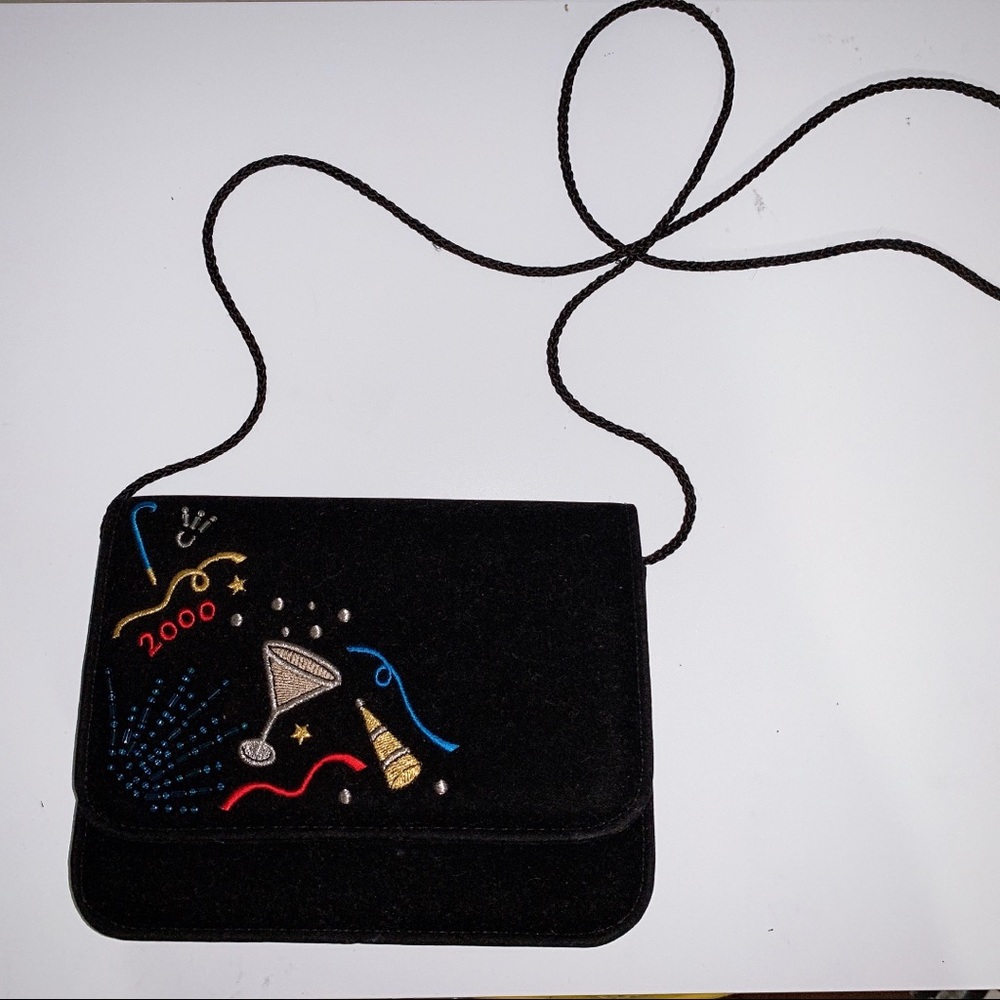(SOLD DEPOP)Vintage suede party purse with pouches